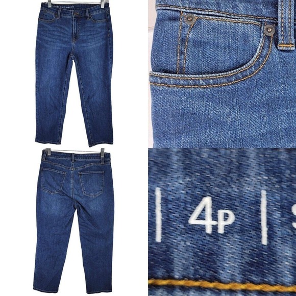 Talbots Jeans Size 4P Petite Flawless Straight Crop Mid Rise Stretch Women’s - Picture 1 of 11